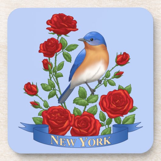 New York State Bird and Flower Bier Onderzetter (Voorkant)