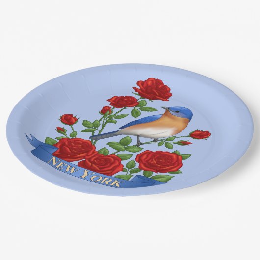 New York State Bird and Flower Papieren Bordje (Gekanteld)