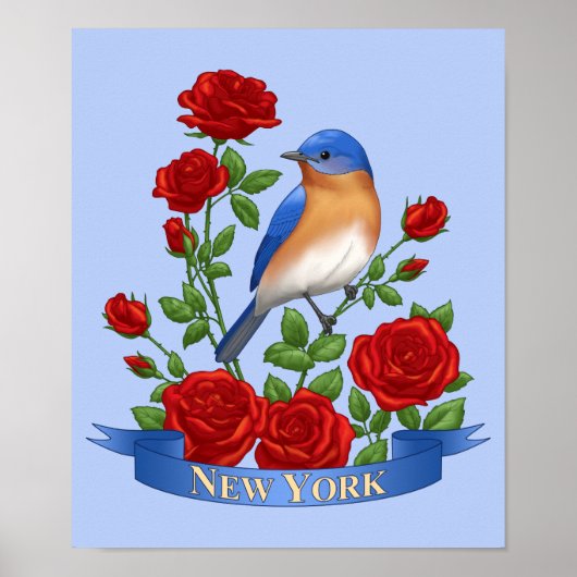 New York State Bird and Flower Poster (Voorkant)