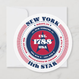 New York State Circular Typography Flat Kaart