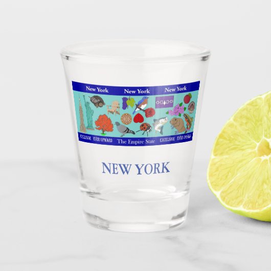 New York State Commemorative Shot Glass Glas (Voorkant)