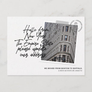 New York State Destination Moving Announcement Uitnodiging Briefkaart