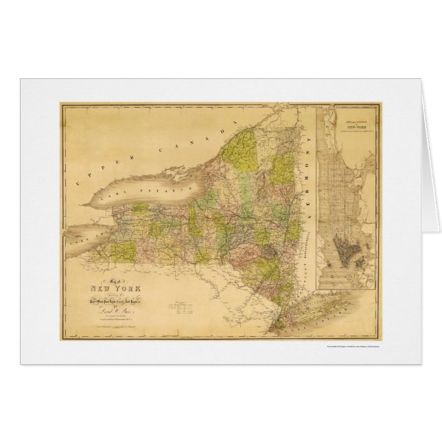 New York State Early Map 1839 (Voorkant Horizontaal)