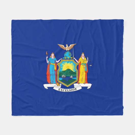 New York State Flag Design Fleece Deken (Voorkant (Horizontaal))