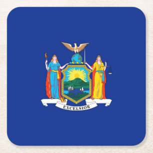 New York State Flag Design Kartonnen Onderzetters