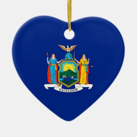New York State Flag Design Keramisch Ornament (Voorkant)
