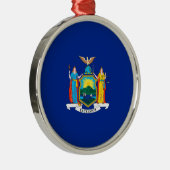 New York State Flag Design Metalen Ornament (Rechts)