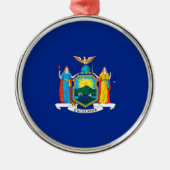 New York State Flag Design Metalen Ornament (Voorkant)