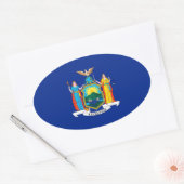 New York State Flag Design Ovale Sticker (Envelop)