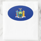 New York State Flag Design Ovale Sticker (Tas)