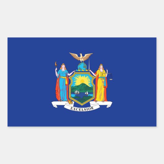 New York State Flag Design Rechthoekige Sticker (Voorkant)