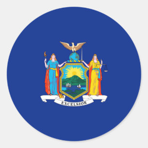 New York State Flag Design Ronde Sticker