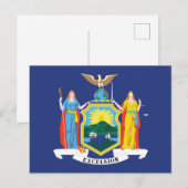 New York State Flag Empire State Liberty Justice Briefkaart (Voorkant / Achterkant)