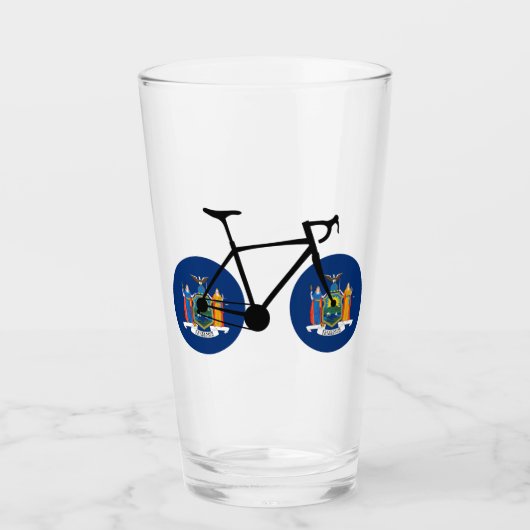 New York State Flag Fietsen Glas (Voorkant)