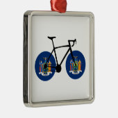 New York State Flag Fietsen Metalen Ornament (Rechts)