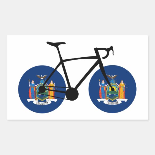 New York State Flag Fietsen Rechthoekige Sticker (Voorkant)