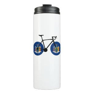 New York State Flag Fietsen Thermosbeker