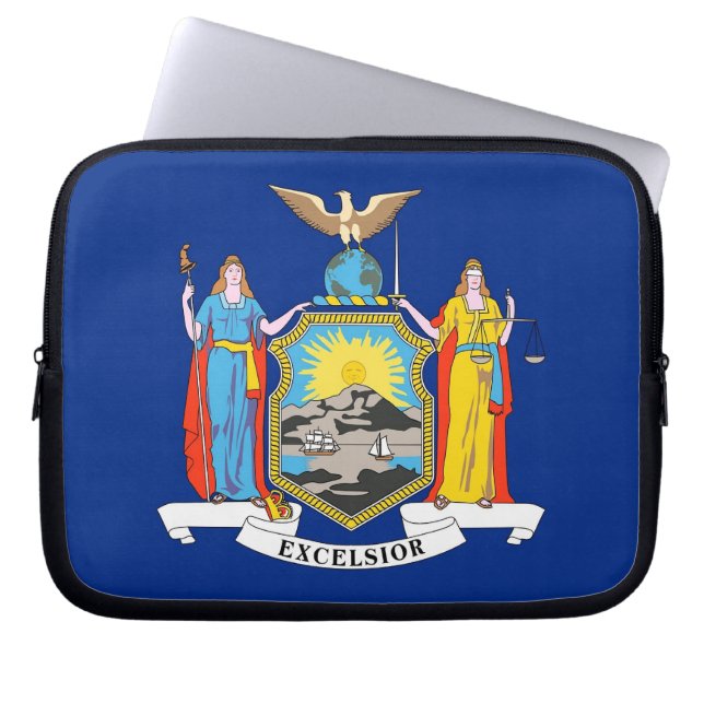 New York State Flag Laptop Slaap Sleeve (Voorkant)