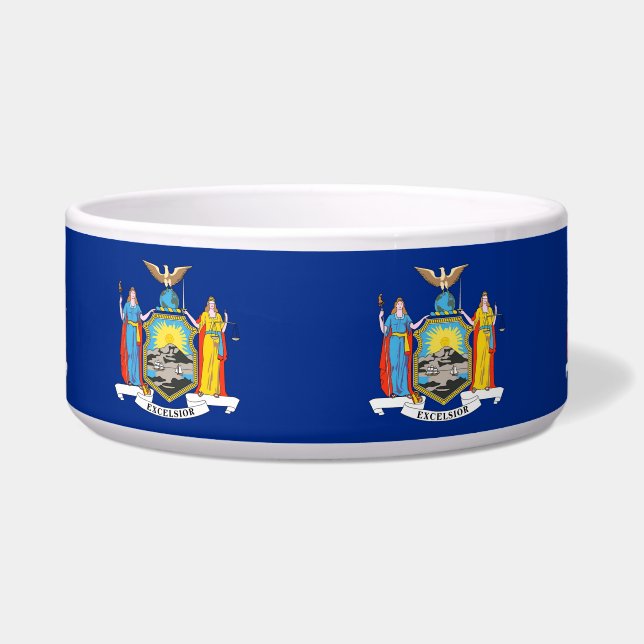 New York State Flag Pet Bowl Voerbakje (Voorkant)