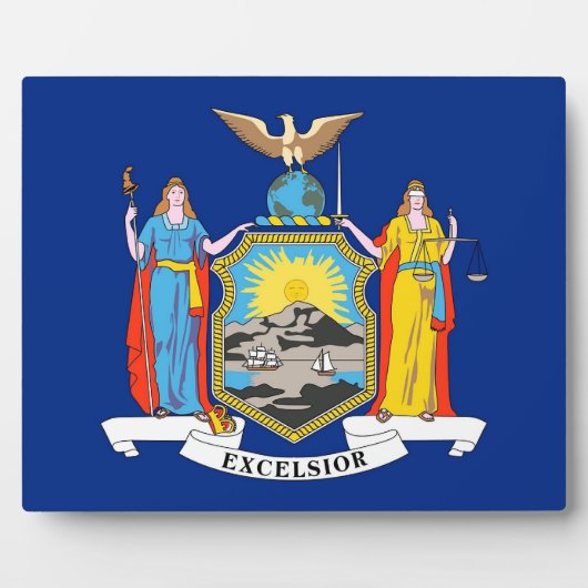 New York State Flag Plaque Fotoplaat (Voorkant)