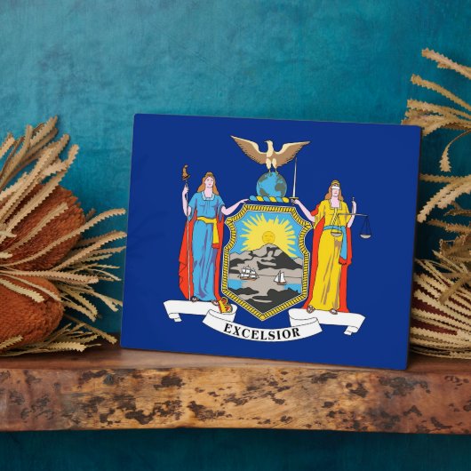 New York State Flag Plaque Fotoplaat (Zijkant)