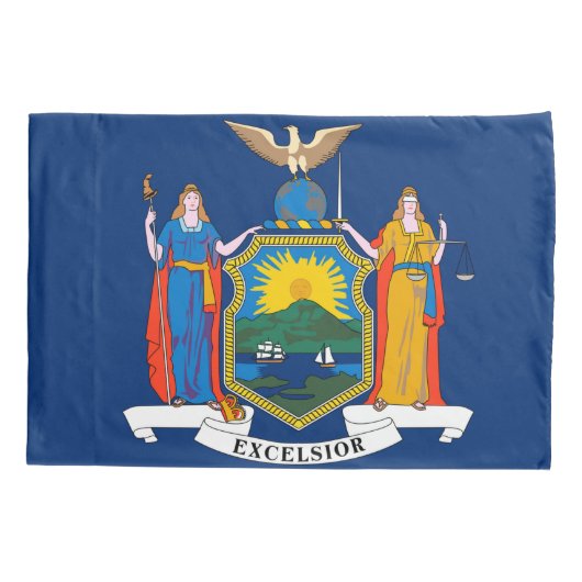 New York State Flag Print Patriottisch Kussensloop (Achterkant)