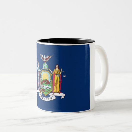 New York State Flag Two-Tone Coffee Mok (Voorkant rechts)
