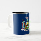 New York State Flag Two-Tone Coffee Mok (Voorkant links)
