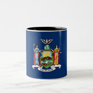 New York State Flag Two-Tone Coffee Mok