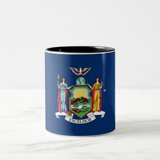 New York State Flag Two-Tone Coffee Mok (Center)