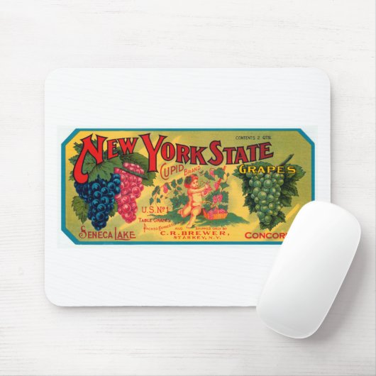 New York State Grapes Muismat (Met muis)