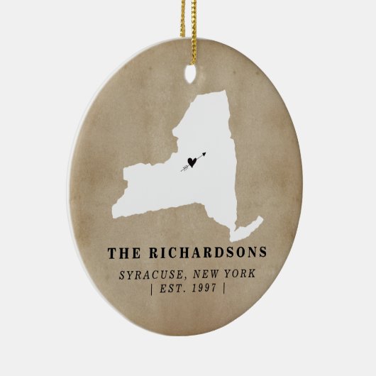 New York State Home Housewarming Personalized Keramisch Ornament (Rechts)