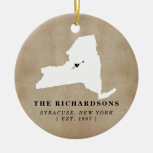 New York State Home Housewarming Personalized Keramisch Ornament