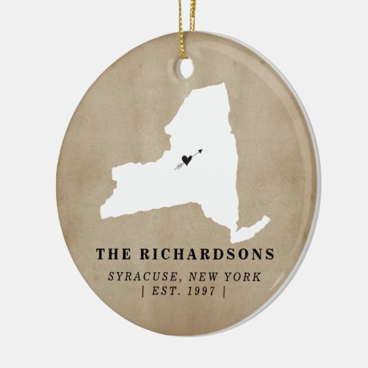 New York State Home Housewarming Personalized Keramisch Ornament (Links)