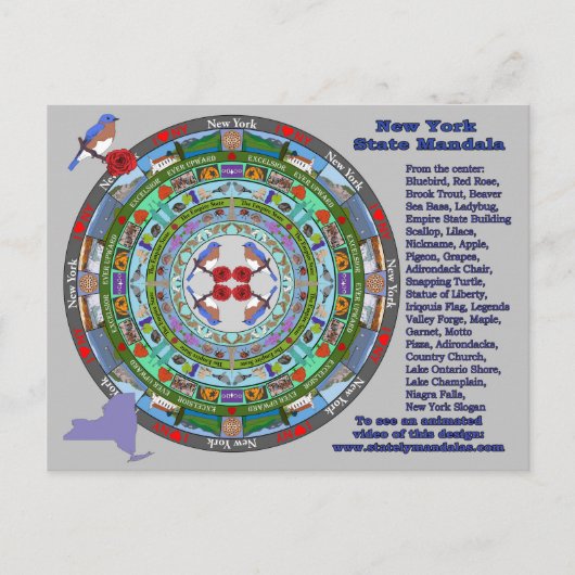 New York State Mandala Briefkaart (Voorkant)