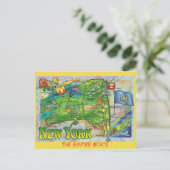 New York State Map Briefkaart (Staand voorkant)