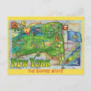 New York State Map Briefkaart