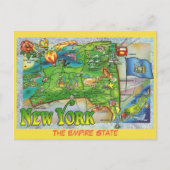 New York State Map Briefkaart (Voorkant)