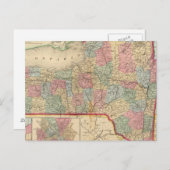 New York State Map door Mitchell Briefkaart (Voorkant / Achterkant)