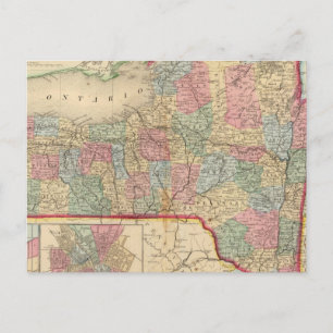 New York State Map door Mitchell Briefkaart