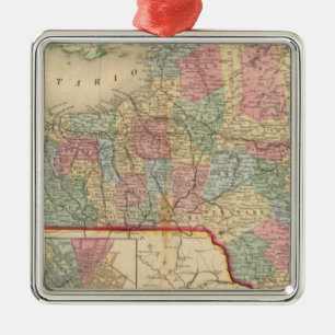 New York State Map door Mitchell Metalen Ornament