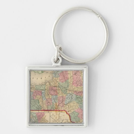New York State Map door Mitchell Sleutelhanger (Voorkant)