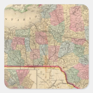 New York State Map door Mitchell Vierkante Sticker