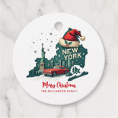 New York State Merry Christmas Custom Holiday Bedankjes Labels (Voorkant)