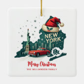 New York State Merry Christmas Custom Holiday Keramisch Ornament (Achterkant)
