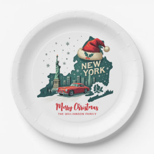 New York State Merry Christmas Custom Holiday Papieren Bordje