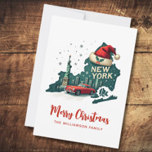 New York State Merry Christmas Retro gepersonalise