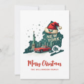 New York State Merry Christmas Retro gepersonalise Kaart (Voorkant)
