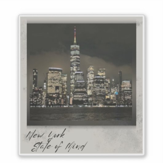 New York State of Mind, City Lights vinyl Sticker  (Voorkant)
