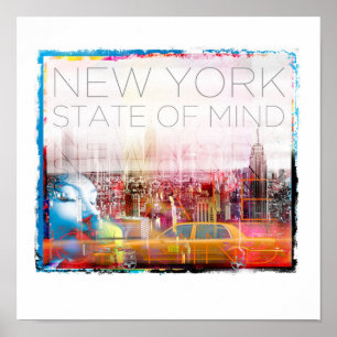 New York STate of Mind Poster 12 x 12 inch